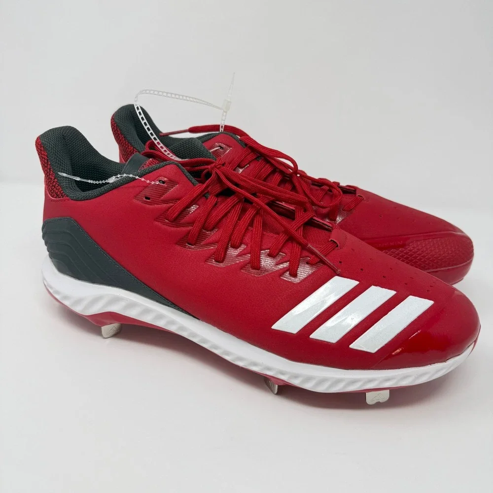 Adidas Icon Bounce Men's Size 13 Baseball Cleats Metal Red White NEW